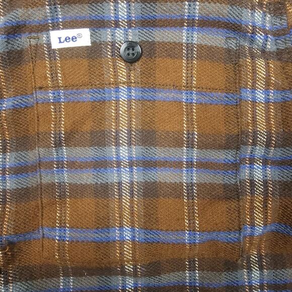 Lee CPO Overshirt Medium Flannel Plaid Shirt Heavyweight Skin Fit Hand Pockets - Picture 7 of 14